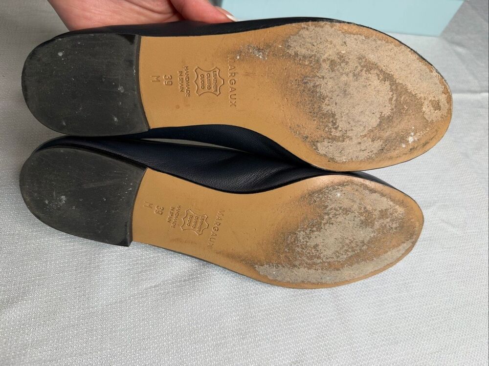 Margaux The Demi Black Navy Nappa Leather Ballet Flats Size 39 M US 8.5-9 - Picture 12 of 12